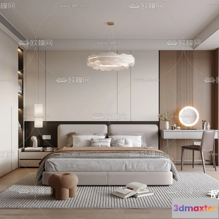 1241972 - BEDROOM - MODERN STYLE - VRAY  CORONA - 3D MODEL - 2110