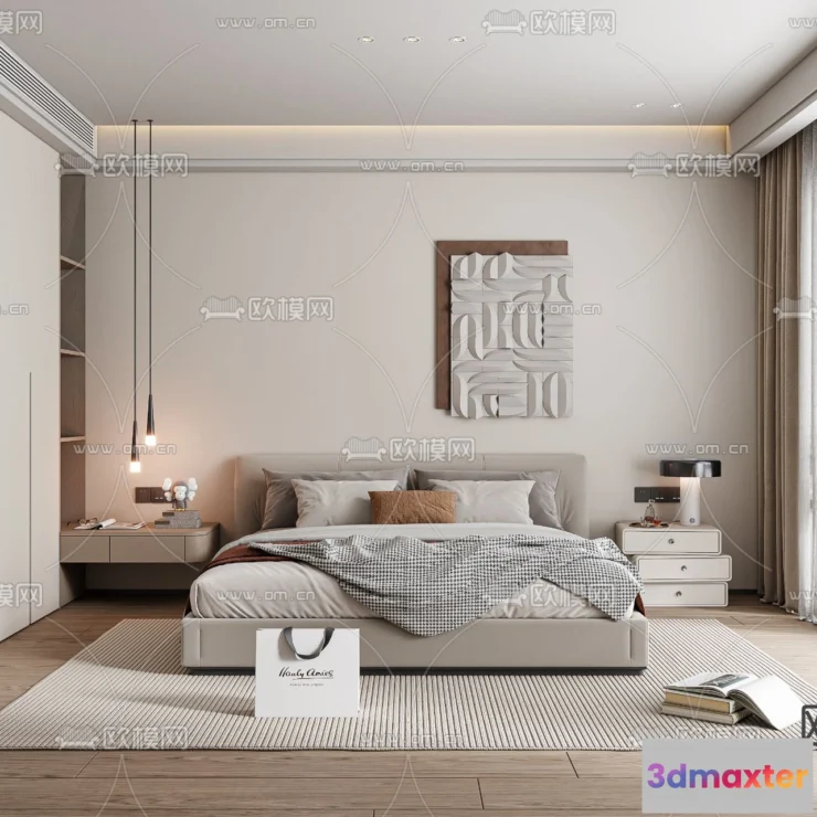 1241982 - BEDROOM - MODERN STYLE - VRAY  CORONA - 3D MODEL - 2115
