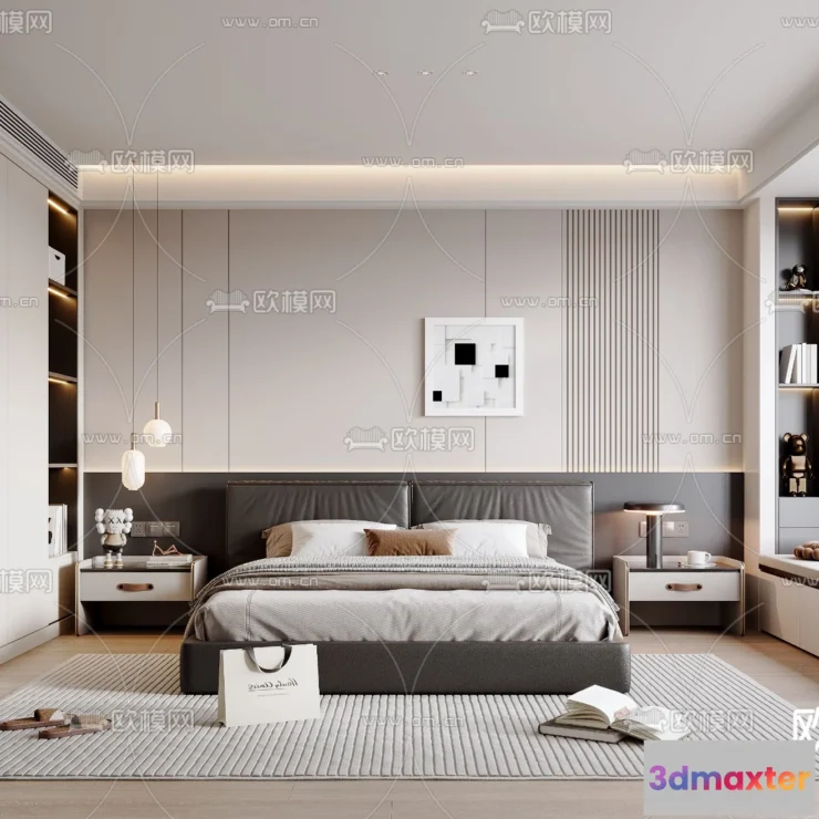 1241986 - BEDROOM - MODERN STYLE - VRAY  CORONA - 3D MODEL - 2117