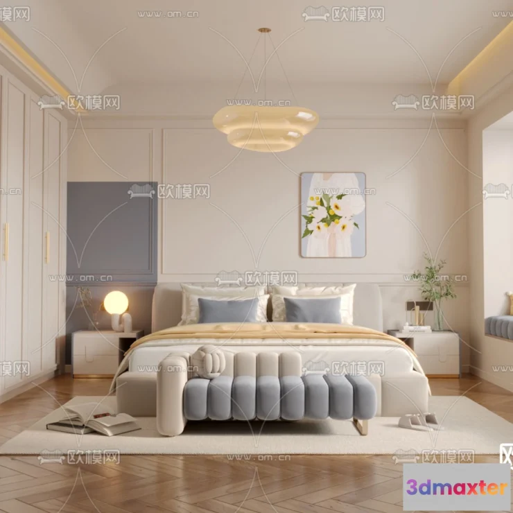 1241988 - BEDROOM - MODERN STYLE - VRAY  CORONA - 3D MODEL - 2118