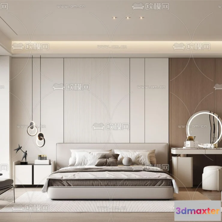 1241994 - BEDROOM - MODERN STYLE - VRAY  CORONA - 3D MODEL - 2121