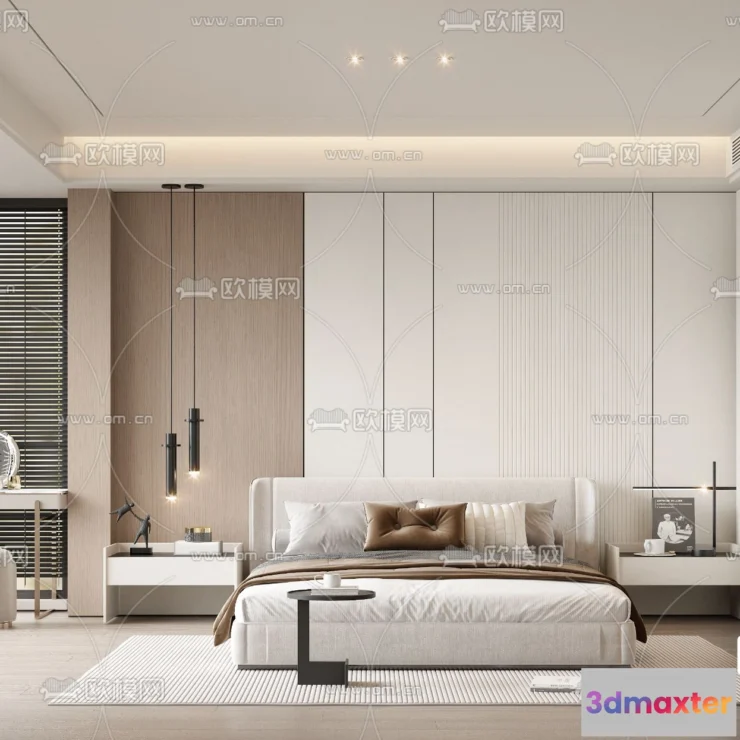 1241996 - BEDROOM - MODERN STYLE - VRAY  CORONA - 3D MODEL - 2122