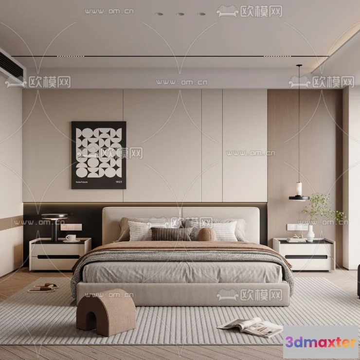 1241998 - BEDROOM - MODERN STYLE - VRAY  CORONA - 3D MODEL - 2123