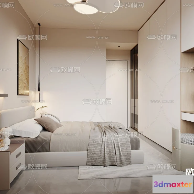 1242006 - BEDROOM - MODERN STYLE - CORONA - 3D MODEL - 2127