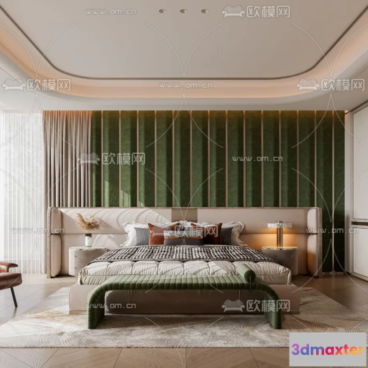 1242022 - BEDROOM - MODERN STYLE - CORONA - 3D MODEL - 2135