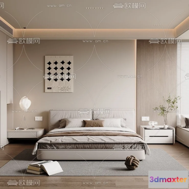 1242028 - BEDROOM - MODERN STYLE - VRAY  CORONA - 3D MODEL - 2138