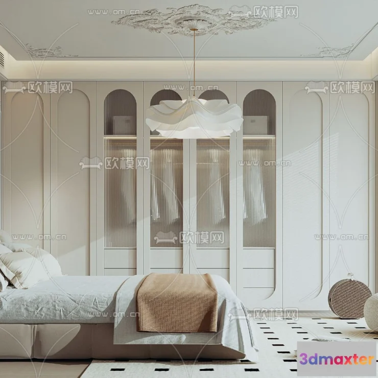 1242038 - BEDROOM - MODERN STYLE - VRAY  CORONA - 3D MODEL - 2143