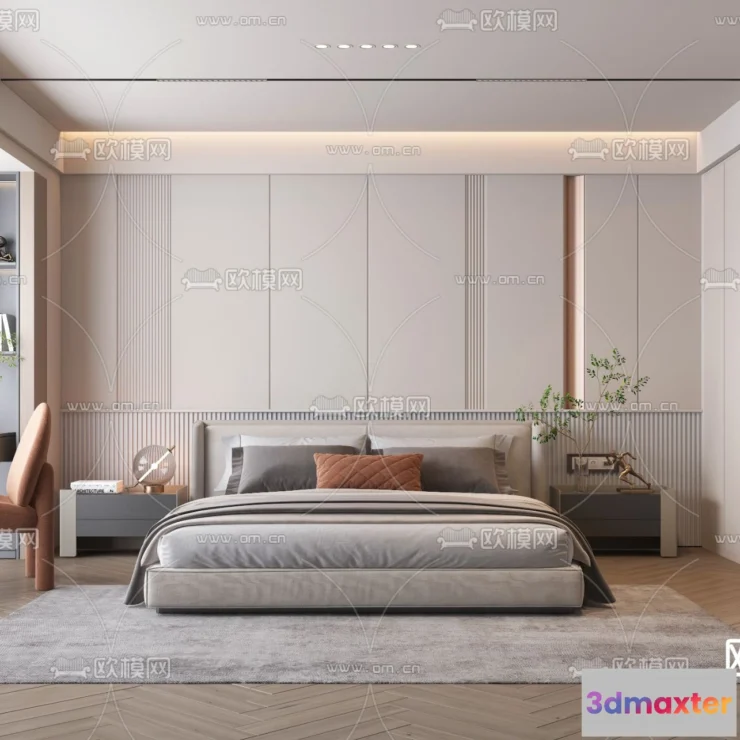 1242066 - BEDROOM - MODERN STYLE - VRAY  CORONA - 3D MODEL - 2157