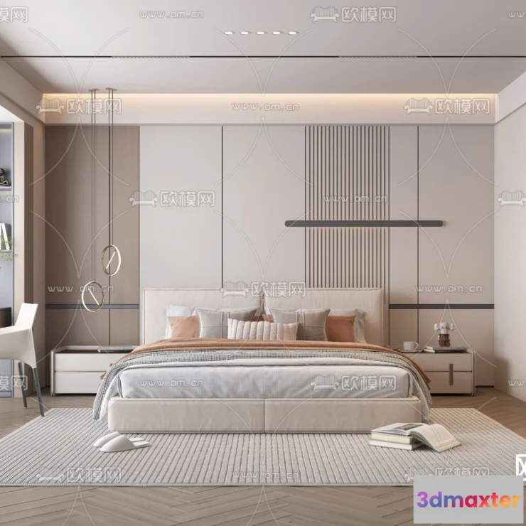 1242072 - BEDROOM - MODERN STYLE - VRAY  CORONA - 3D MODEL - 2160