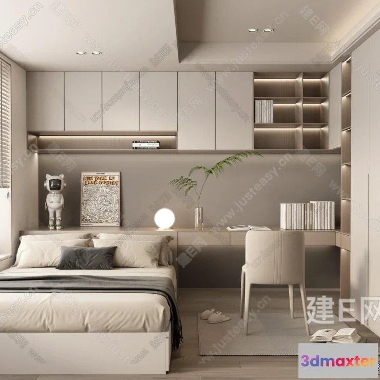 1359386 - Bedroom - 3D Interior Scenes - Modern Style - 3D Models - 115 3D Max