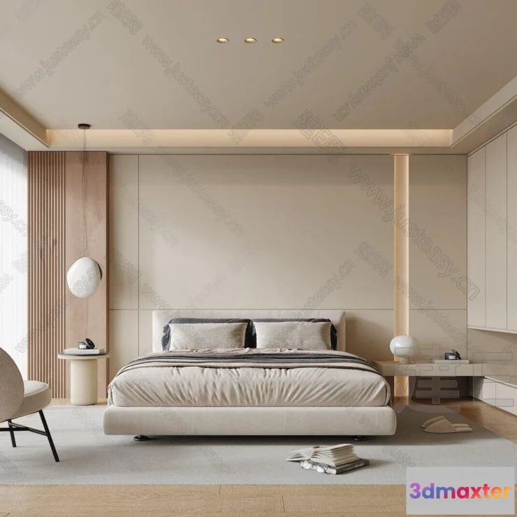 1360005 - Bedroom - 3D Interior Scenes - Modern Style - 3D Models - 124 3D Max