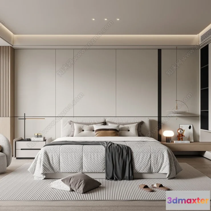 1364803 - Bedroom - 3D Interior Scenes - Modern Style - 3D Models - 192 3D Max