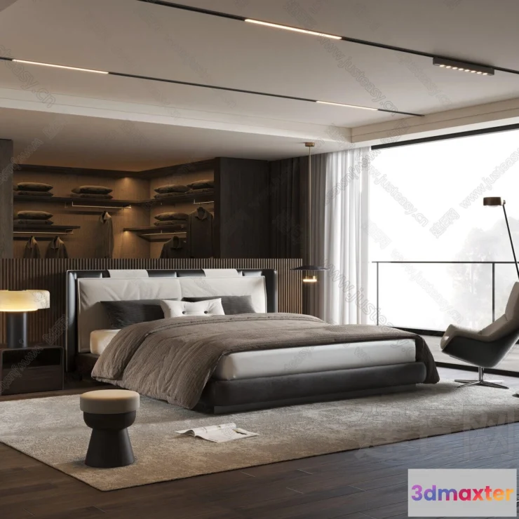 1366593 - Bedroom - 3D Interior Scenes - Modern Style - 3D Models - 218 3D Max