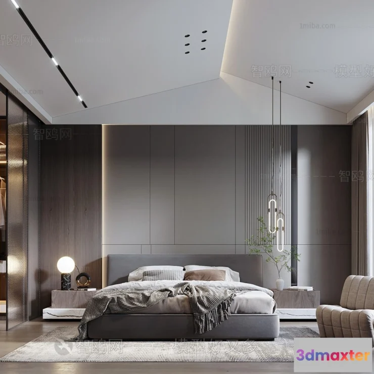 1369805 - Bedroom - Villas 3D Interior Scene - 3D Models - 035 3D Max