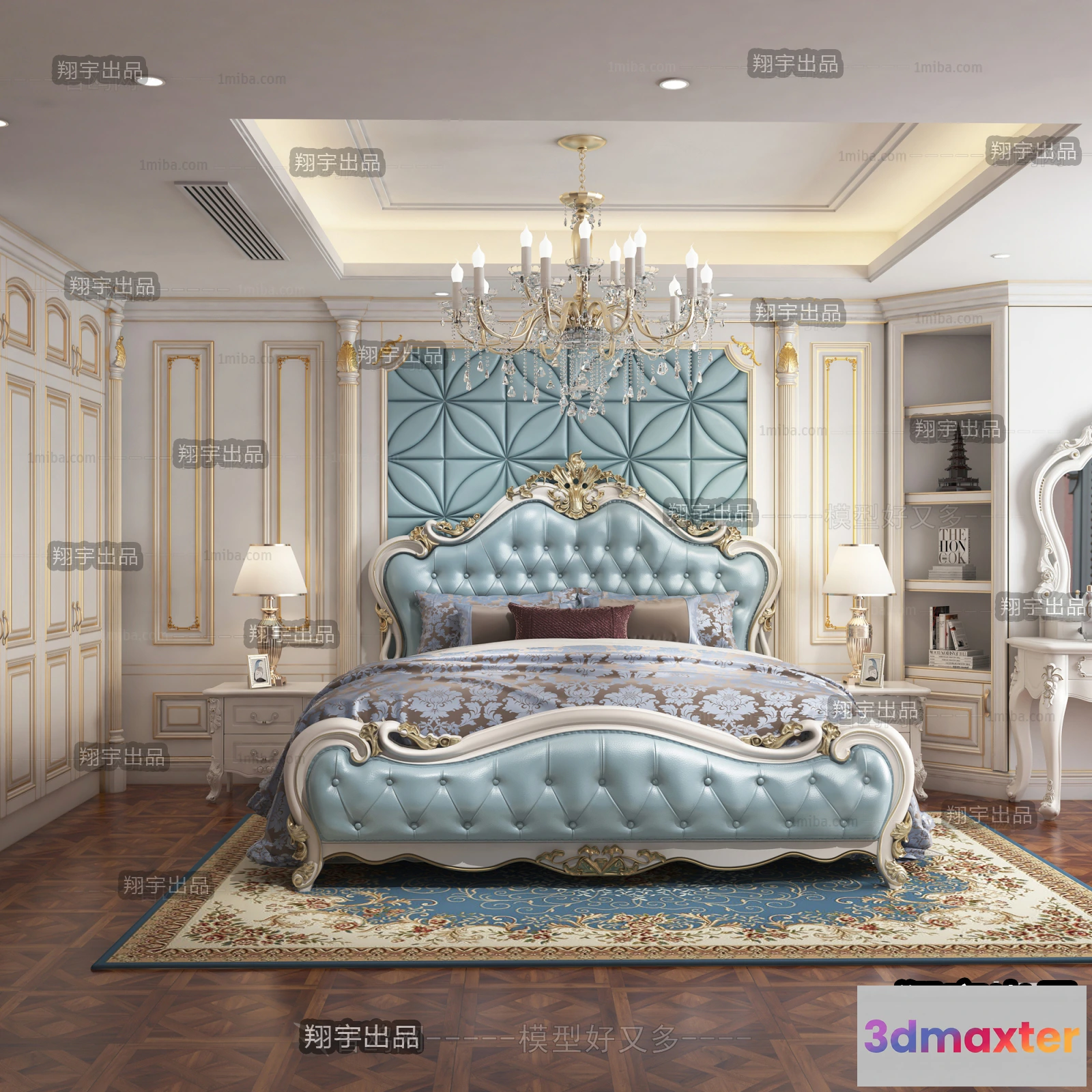 1370870 - Bedroom 3D Interior Scene Model - European Style - 036 3D Max