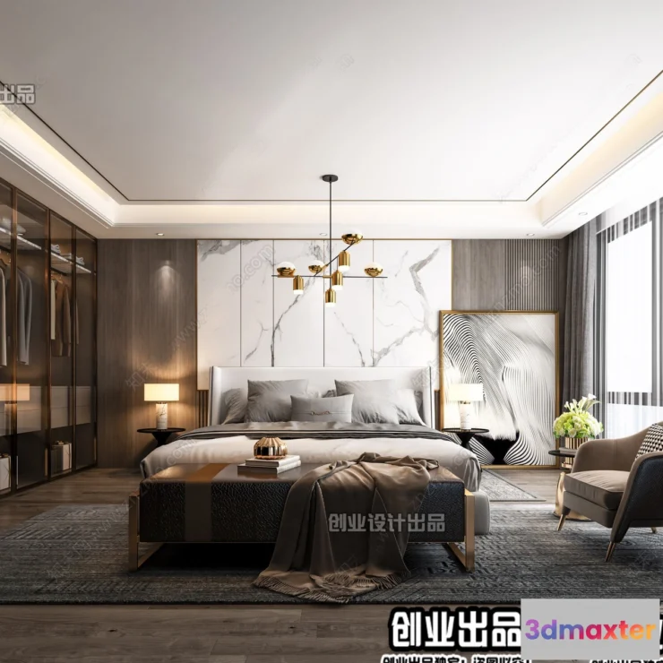 1371065 - Bedroom - Modern Style Interior 3D Scenes - 014 3D Max