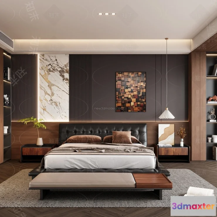 1371376 - Bedroom - 3D Interior Scene - Italian Style - 004 3D Max