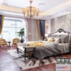 1371696 - Bedroom 3D Interior Scene Model - European Style - 048 3D Max