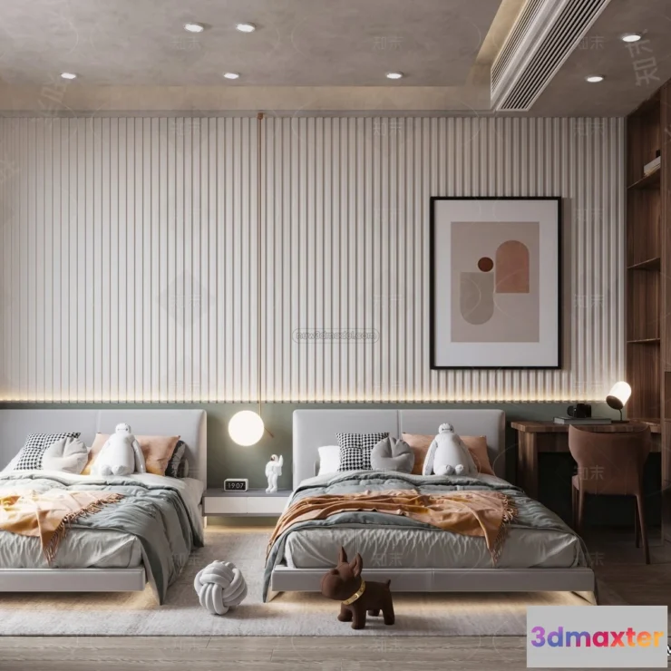 1373214 - Bedroom - 3D Interior Scene - Italian Style - 032 3D Max
