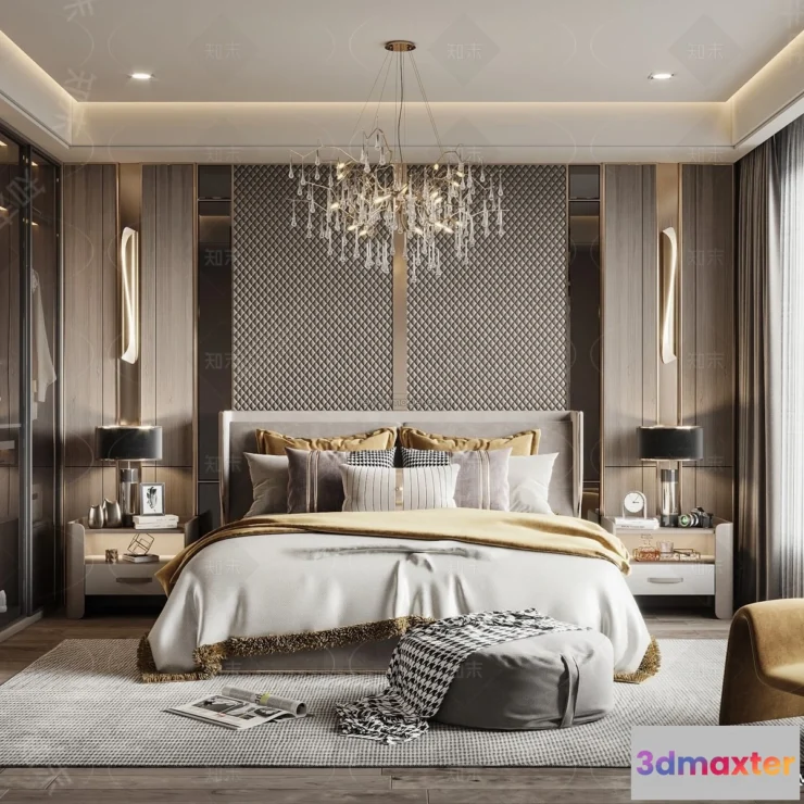 1373340 - Bedroom - 3D Interior Scene - Italian Style - 034 3D Max