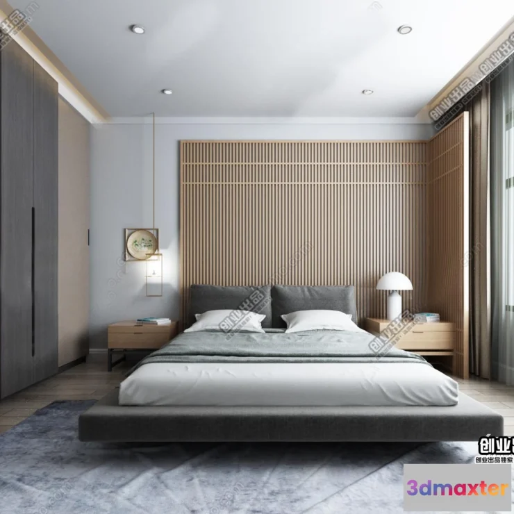 1374884 - Bedroom 3D Interior Scene - Japanese Style - 011 3D Max