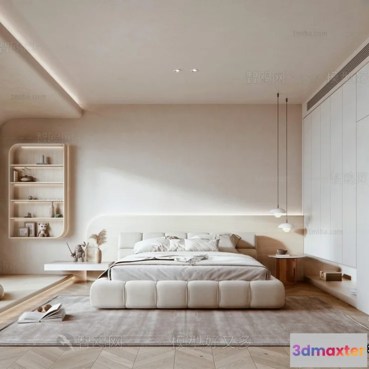 1375566 - Bedroom 3D Interior Scene Model - Wabi Sabi Style - 049 3D Max