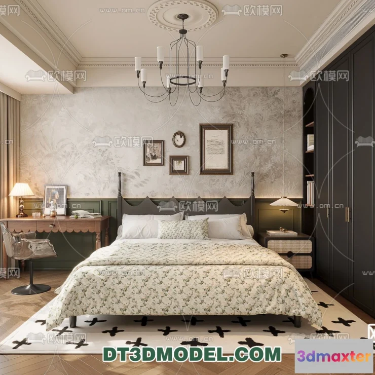 1378246 - Bedroom - France Style - Interior 3D Scene - 010 3D Max