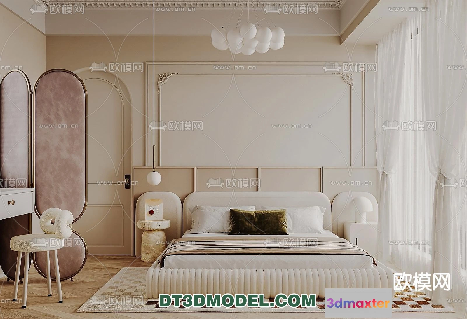 1380731 - Bedroom - France Style - Interior 3D Scene - 048 3D Max