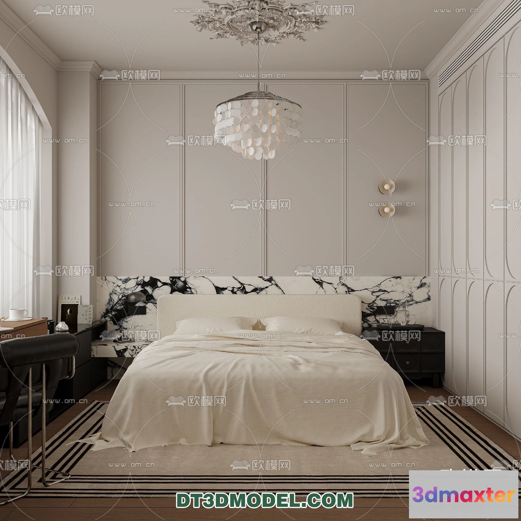 1380868 - Bedroom - France Style - Interior 3D Scene - 050 3D Max