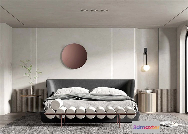 1381652 - Bedroom 3D Interior Scene Model - Wabi Sabi Style - 009 3D Max