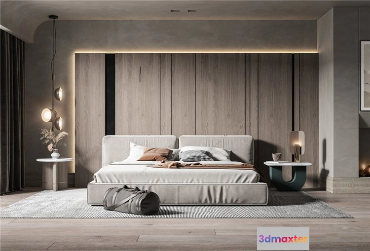 1381775 - Bedroom 3D Interior Scene Model - Wabi Sabi Style - 011 3D Max