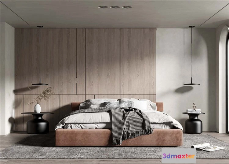 1381906 - Bedroom 3D Interior Scene Model - Wabi Sabi Style - 013 3D Max