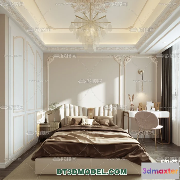 1382203 - Bedroom - France Style - Interior 3D Scene - 070 3D Max
