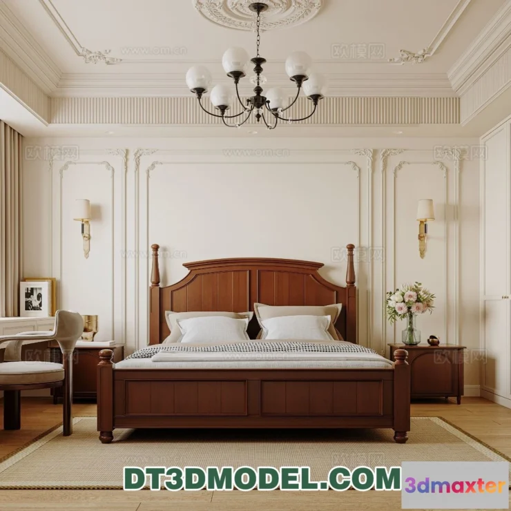 1383681 - Bedroom - France Style - Interior 3D Scene - 093 3D Max