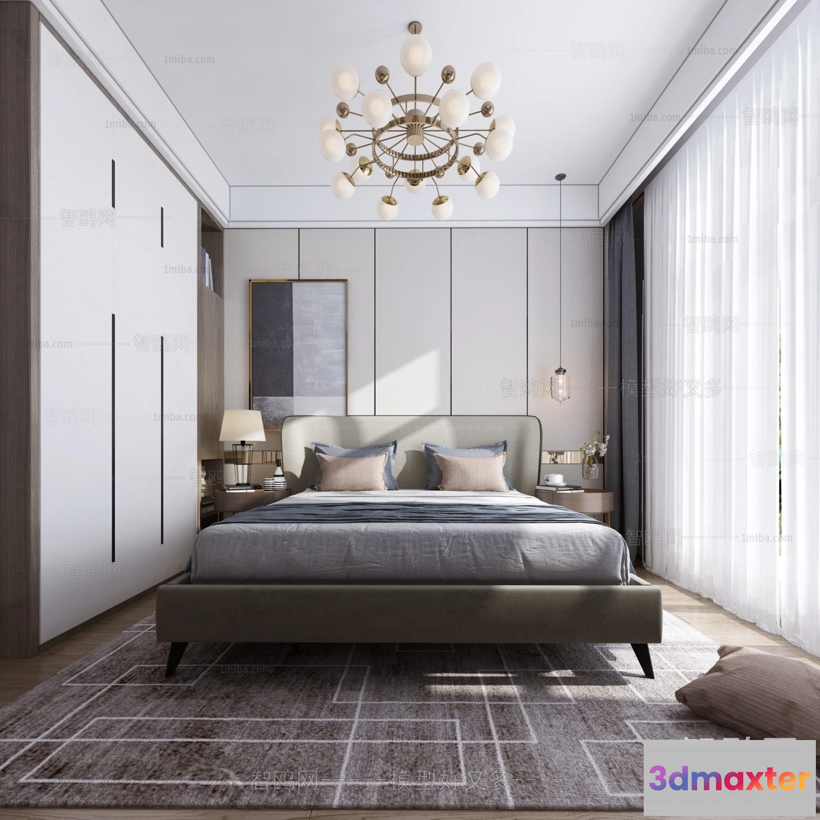 1384652 - Bedroom - 3D Interior Scene - Luxury Style - 037 3D Max