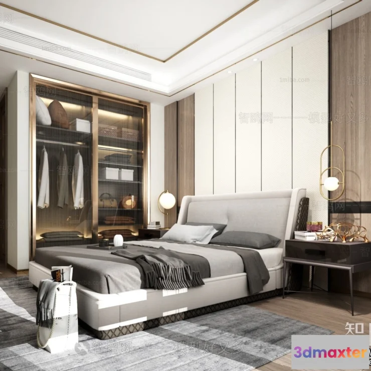 1384805 - Bedroom - Minimalist Style - 3D Interior Scene - 073 3D Max