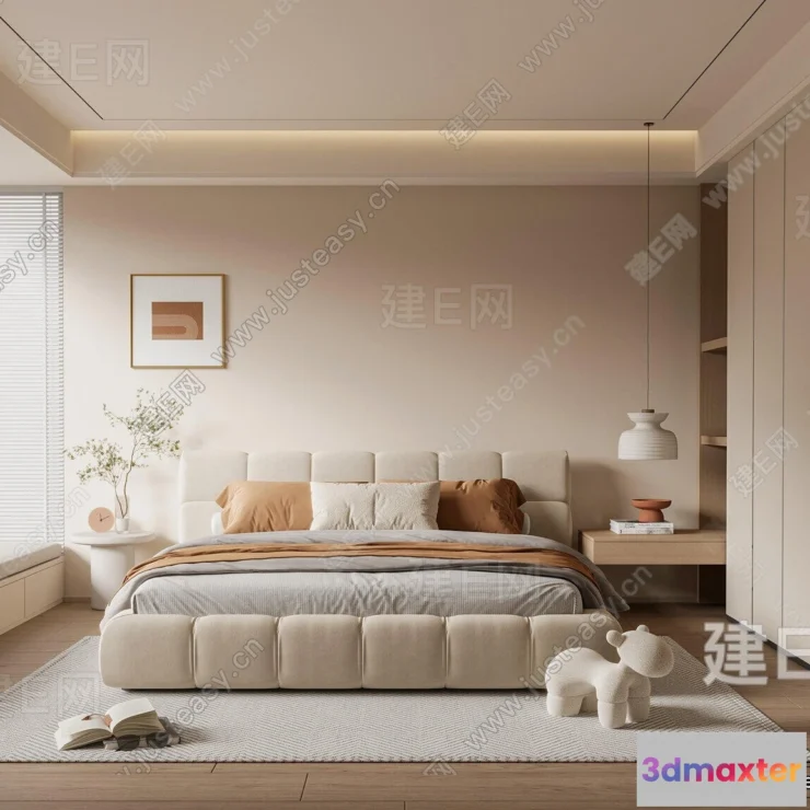 1384990 - Bedroom - 3D Interior Scenes - Modern Style - 3D Models - 002 3D Max