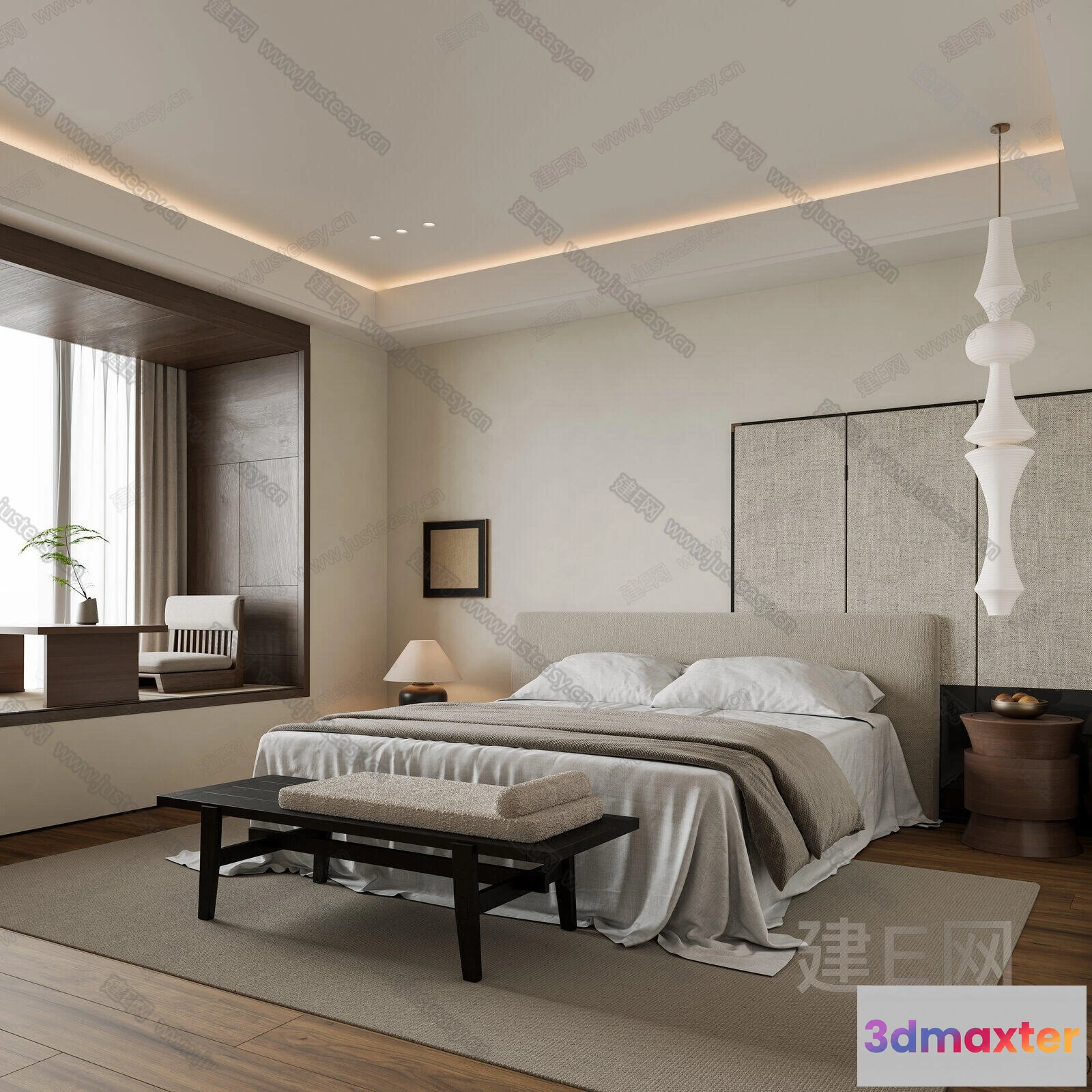 1385326 - Bedroom - 3D Interior Scenes - Modern Style - 3D Models - 007 3D Max