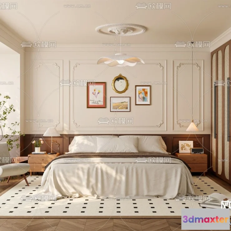 1385462 - Bedroom - 3D Interior Scenes - Modern Style - 3D Models - 009 3D Max