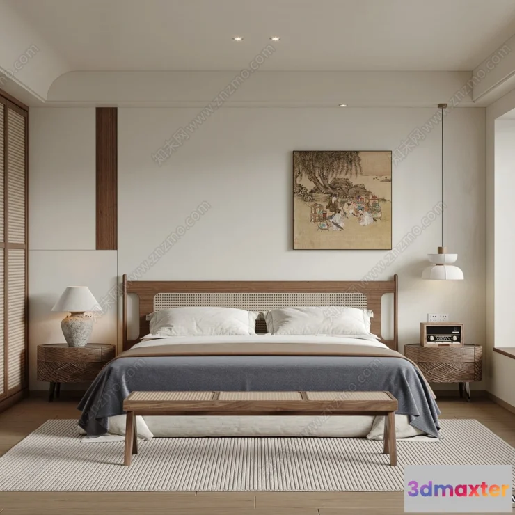 1385831 - Bedroom - 3D Interior Scenes - Modern Style - 3D Models - 015 3D Max