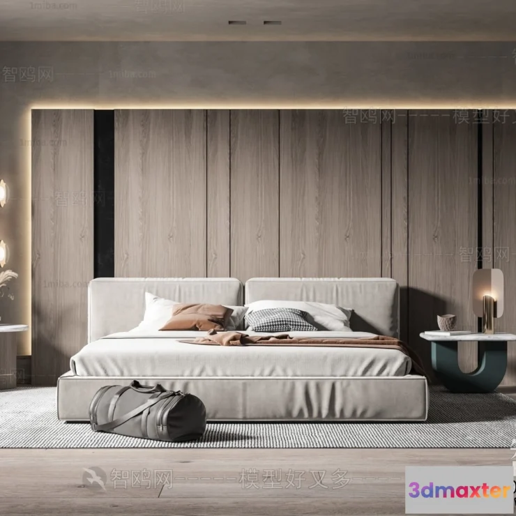 1386312 - Bedroom - Minimalist Style - 3D Interior Scene - 096 3D Max