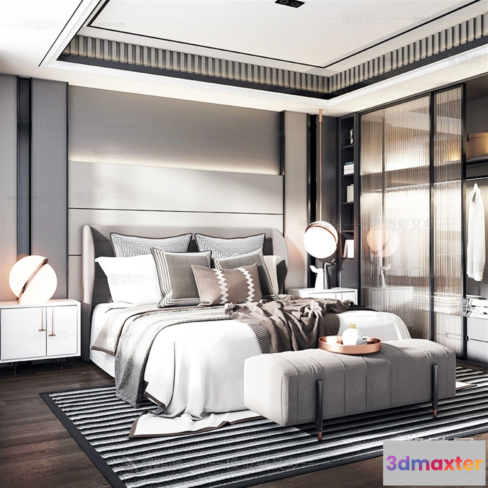 1386893 - Bedroom - 3D Interior Scene - Luxury Style - 071 3D Max