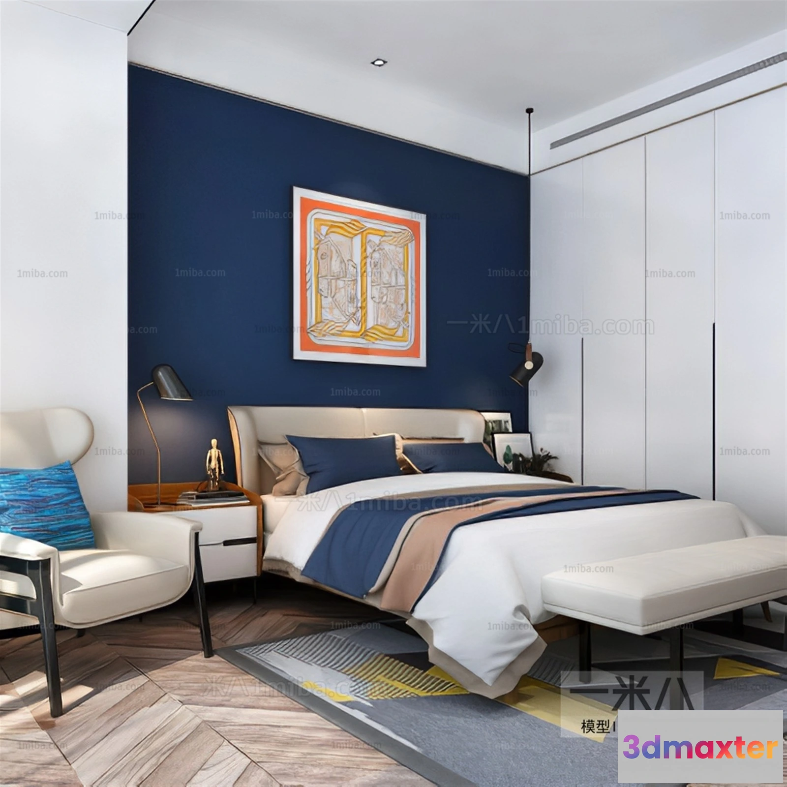 1389286 - Bedroom - 3D Interior Scene - Luxury Style - 107 3D Max