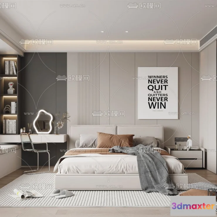 1389661 - Bedroom - 3D Interior Scenes - Modern Style - 3D Models - 073 3D Max