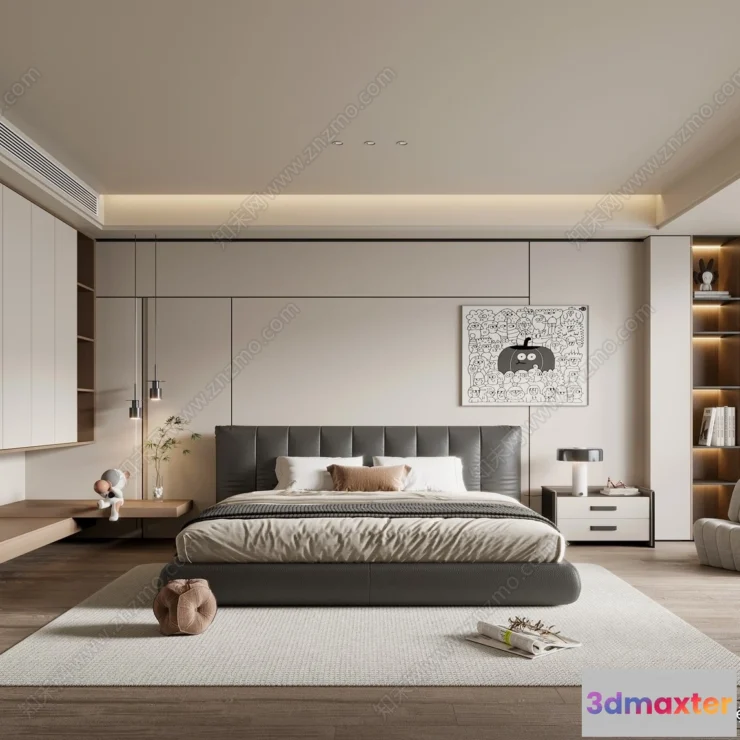 1389714 - Bedroom - 3D Interior Scenes - Modern Style - 3D Models - 074 3D Max