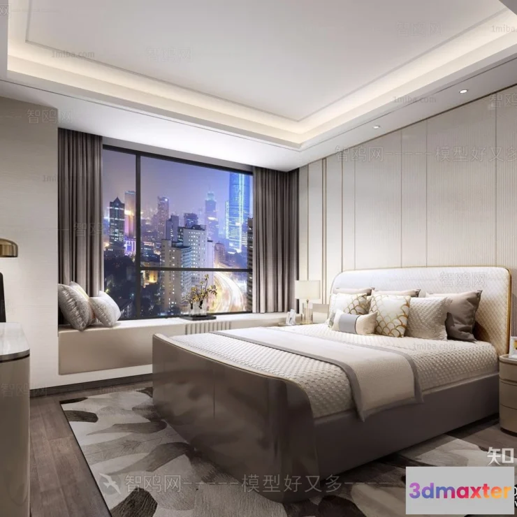 1390062 - Bedroom - 3D Interior Scene - Luxury Style - 119 3D Max