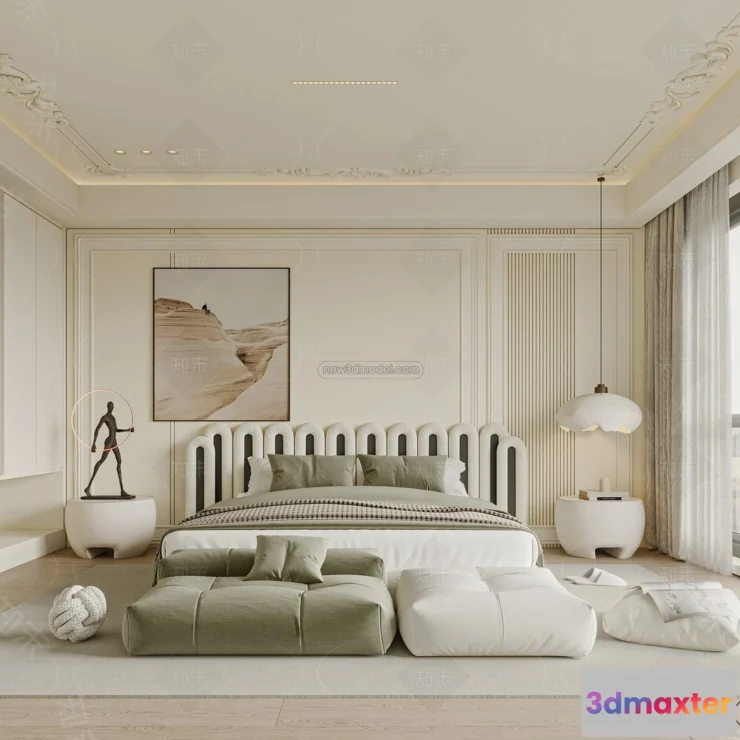 1390357 - Bedroom - 3D Interior Scene - French Style - 054 3D Max