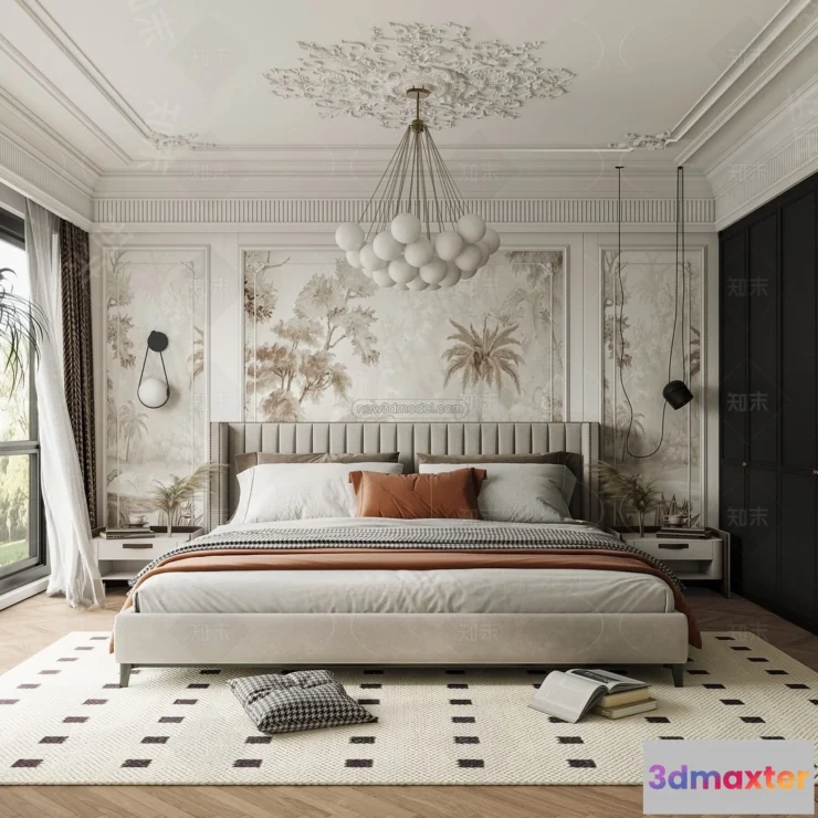 1390694 - Bedroom - 3D Interior Scene - French Style - 059 3D Max