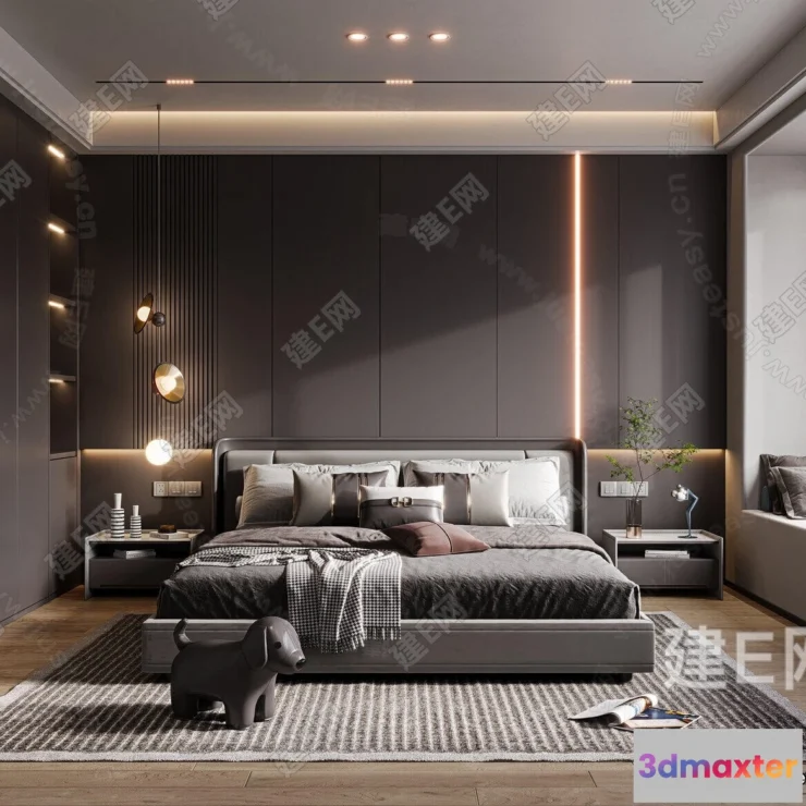 1390760 - Bedroom - 3D Interior Scenes - Modern Style - 3D Models - 090 3D Max
