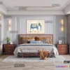 1390897 - Bedroom 3D Interior Scene - American Style - 001 3D Max